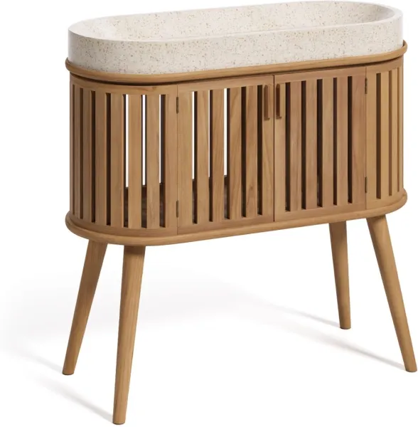 Rokia, Badkamerkast, natuur, H90x90x40 cm, massief hout