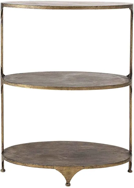 CREATIVE COLLECTION bartafel - messing metaal, met 2 planken, ovaal