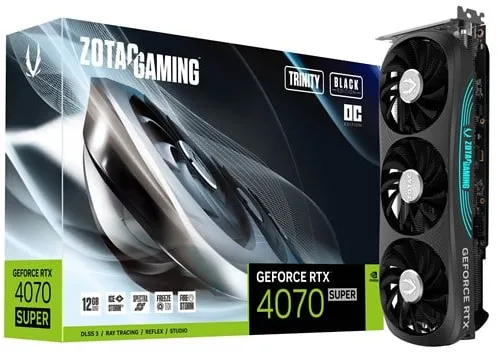 ZOTAC GeForce RTX 4070 SUPER Trinity OC Black - 12GB GDDR6X RAM - Grafische kaart
