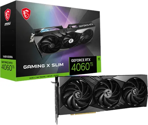MSI GeForce RTX 4060 Ti GAMING X SLIM - 16GB GDDR6 RAM - Grafische kaart