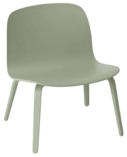 Muuto Visu Fauteuil met Houten Basis Stoffig Groen