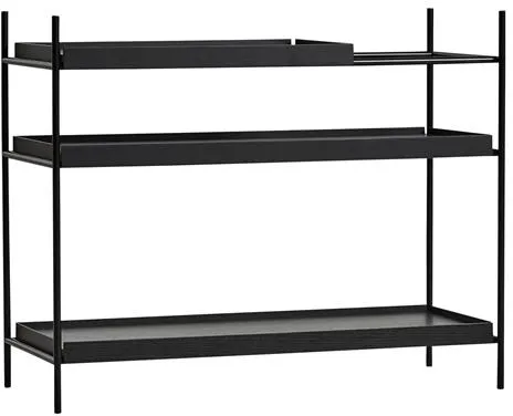Woud Tray Plank Laag Zwart/Zwart