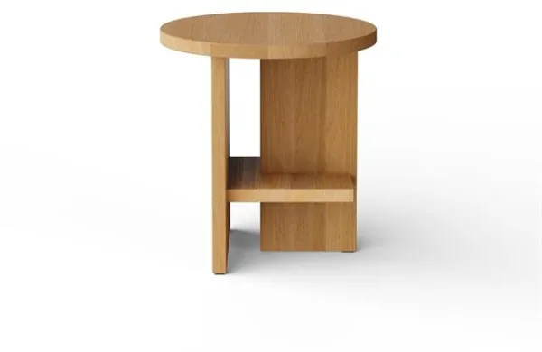 NINE Tee Bijzettafel Rond Eikenhout