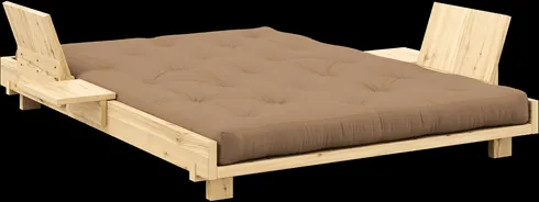 Karup Design Social Slaapbank met 2 rugleuningen, bijzettafels & matras 140x200 Mocca/Gelakt